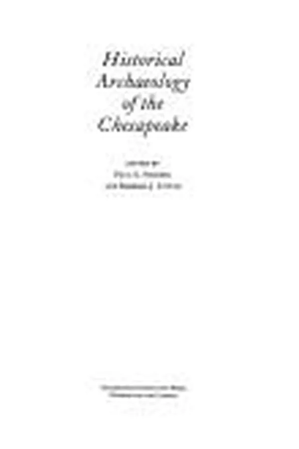 Capa de Historical archaeology of the Chesapeake