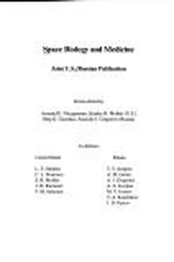 Capa de Space biology and medicine