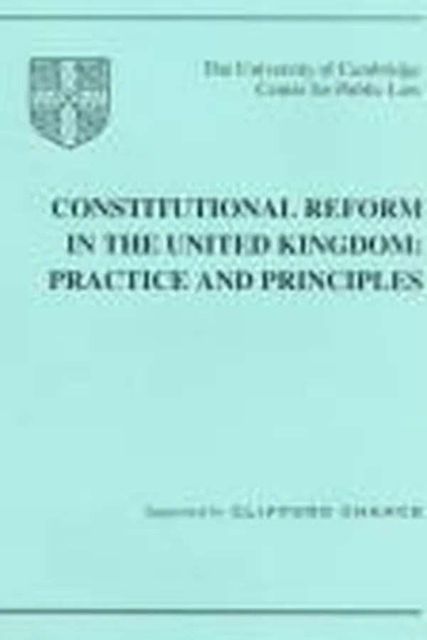 Capa de Constitutional Reform in the United Kingdom