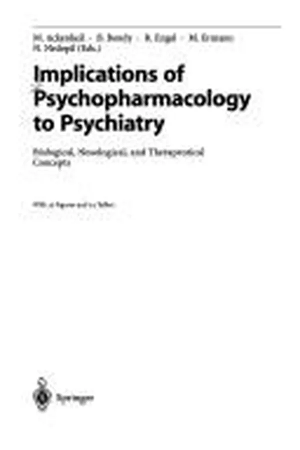Capa de Implications of psychopharmacology to psychiatry