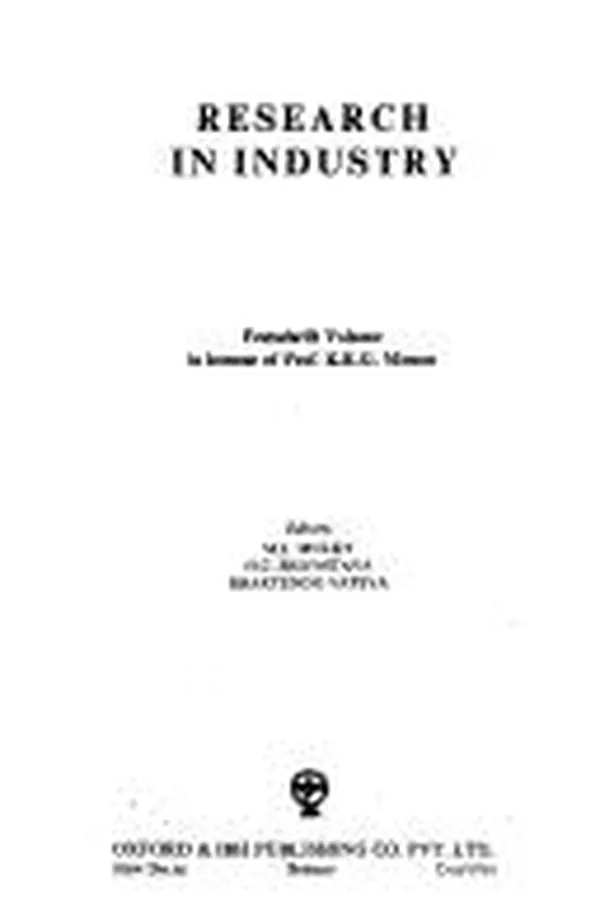 Capa de Research in industry