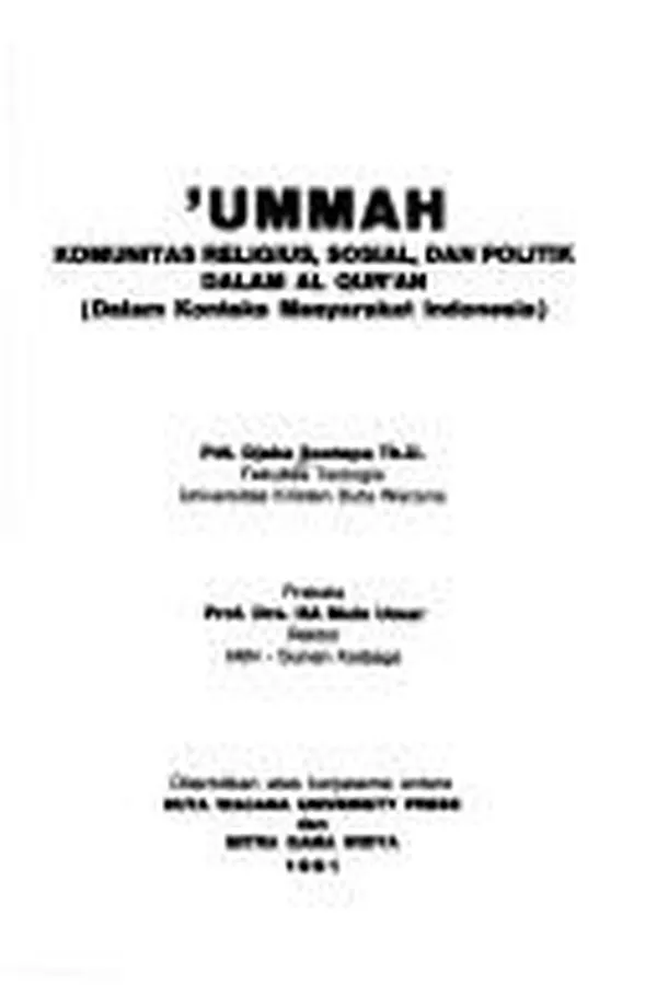 Capa de 'Ummah: Komunitas religius, sosial, dan politik dalam al-Qur'an