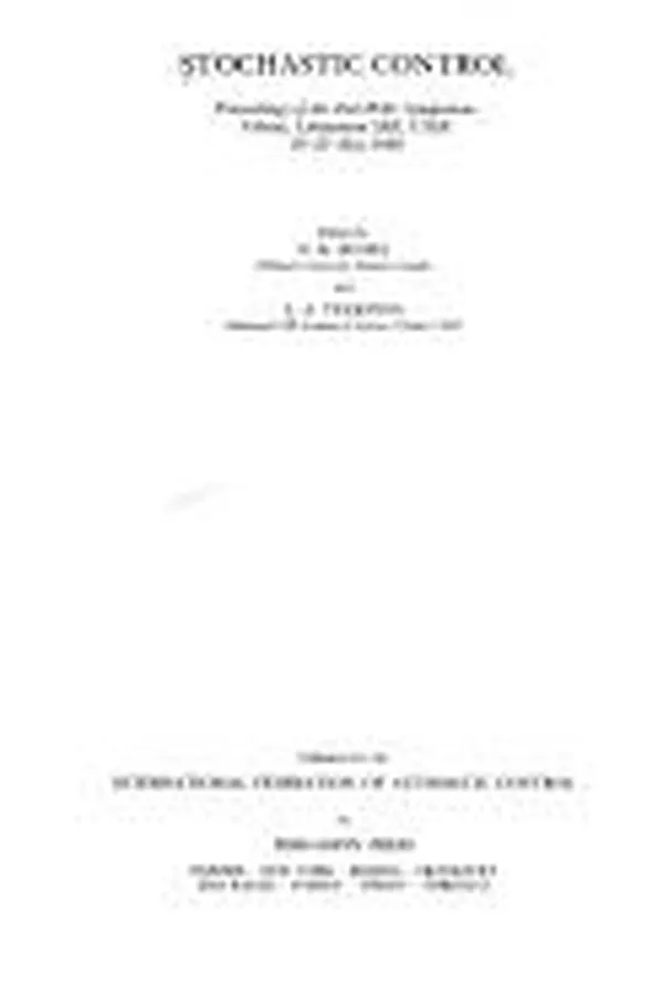 Cover of Stochastic control