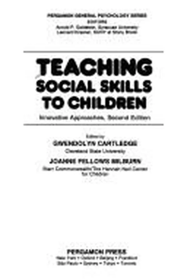 Capa de Teaching Social Skills to Children (General Psychology)
