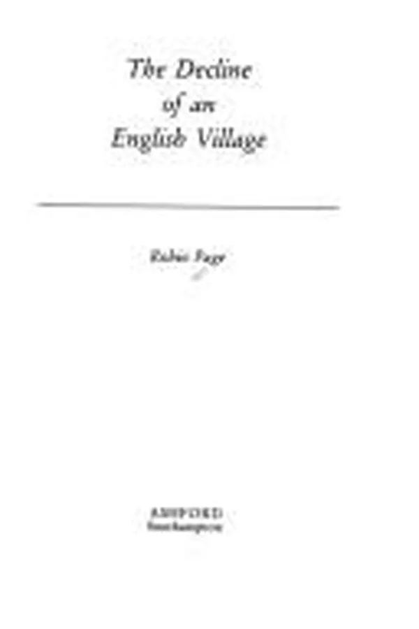 Capa de The decline of an English village