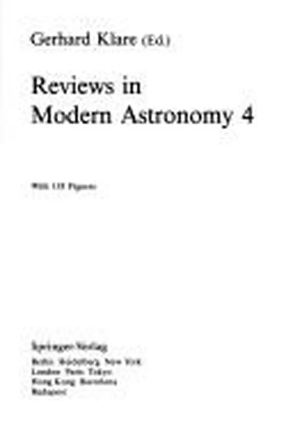 Capa de Reviews in Modern Astronomy
