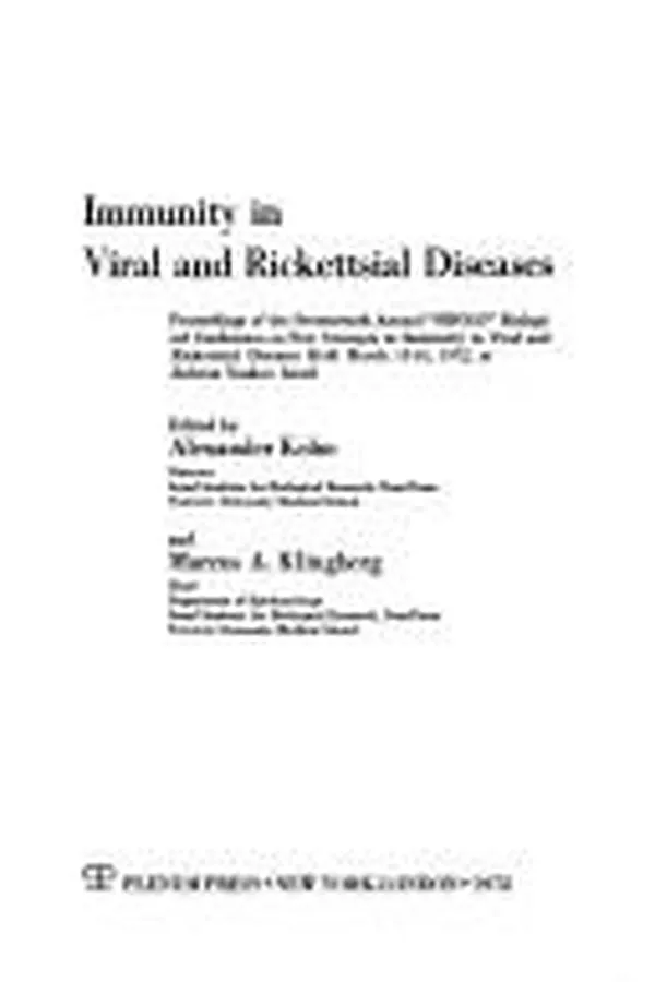 Capa de Immunity in Viral and Rickettsial Diseases