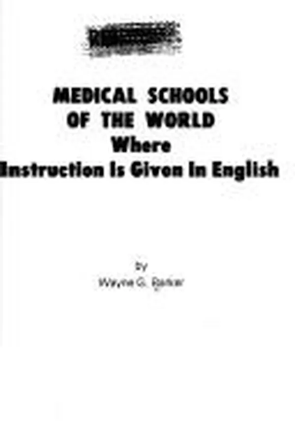 Capa de Medical Schools of the World Where Instruction Is Given in English
