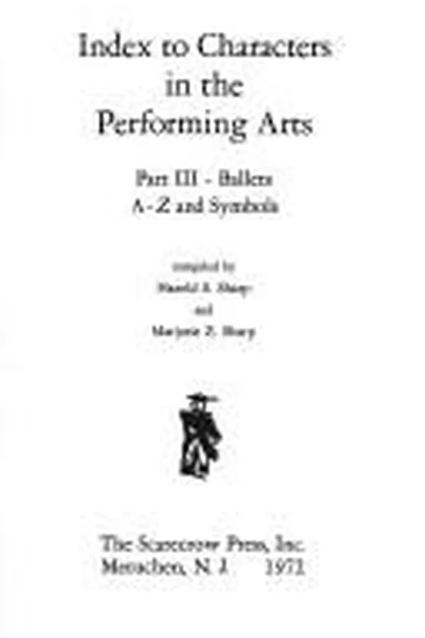 Capa de Index to characters in the performing arts