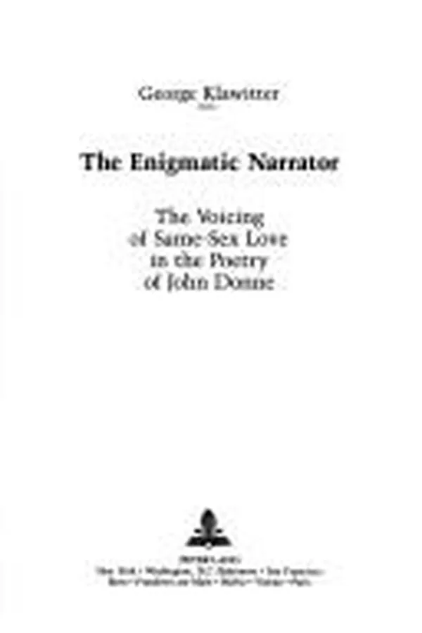 Capa de The enigmatic narrator