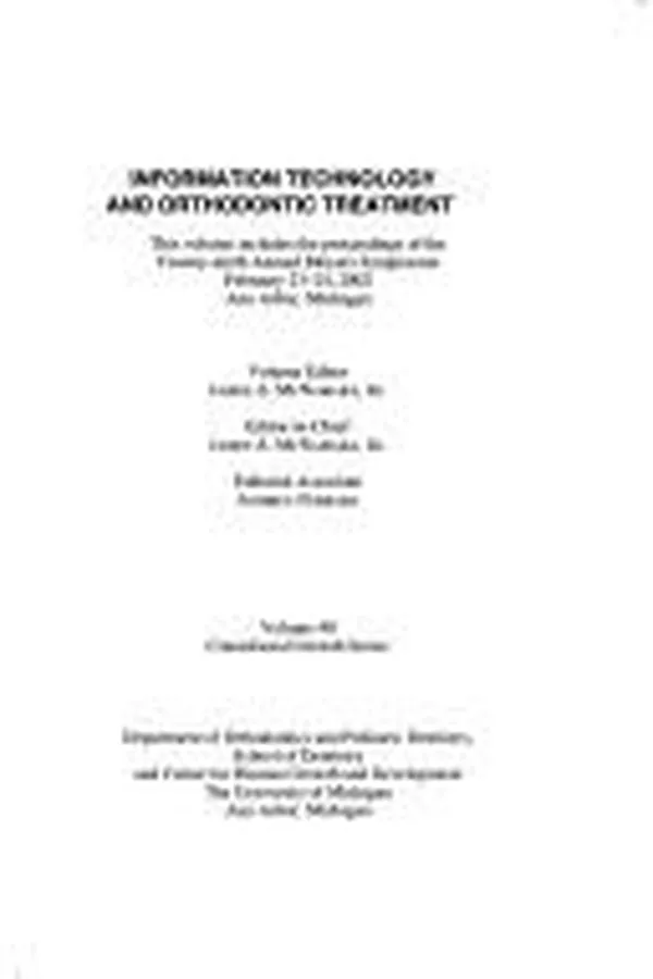 Capa de Information Technology and Orthodontic Treatment (Craniofacial Growth Series)