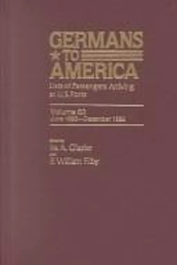 Capa de Germans to America, Volume 8  Aug. 4, 1854-Dec. 11, 1854