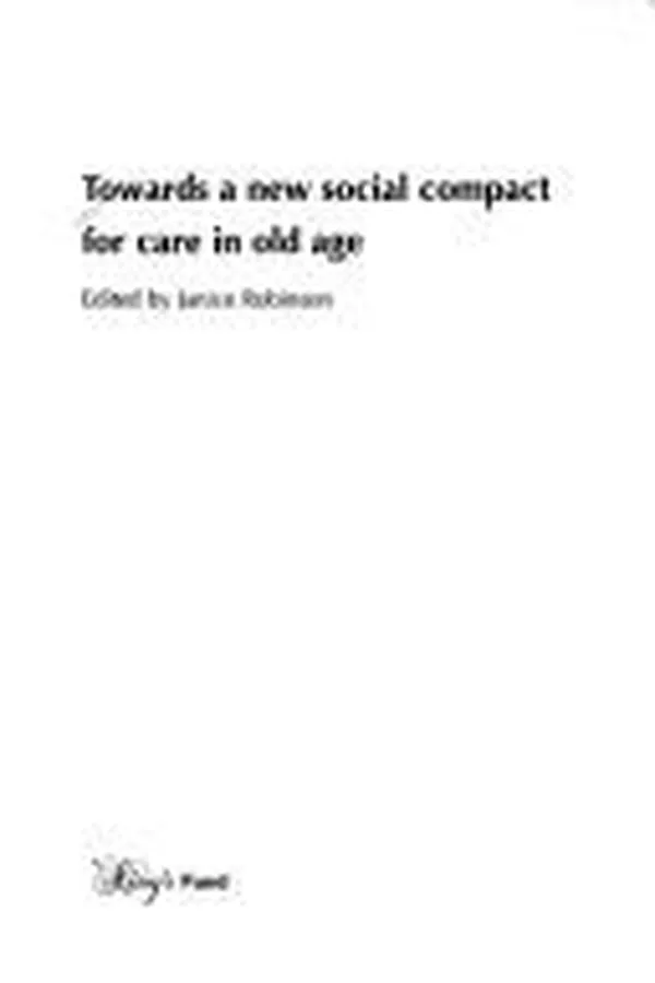 Capa de Towards a New Social Compact for Care in Old Age