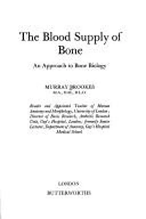Capa de The blood supply of bone