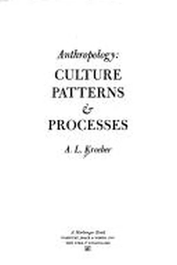 Capa de Anthropology, culture patterns and processes