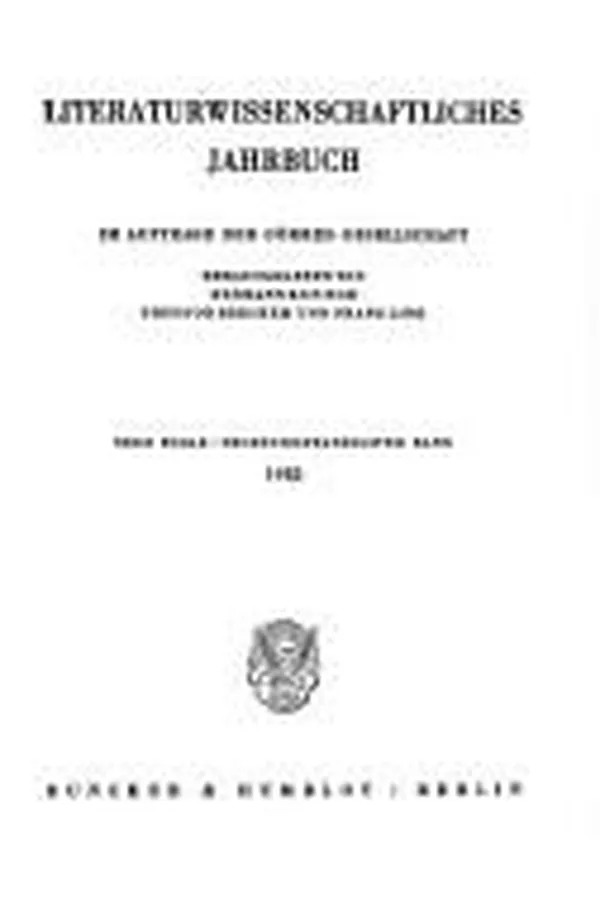 Capa de Literaturwissenschaftliches Jahrbuch