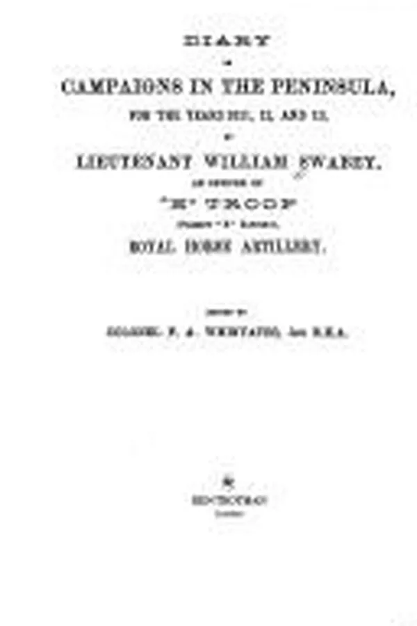 Capa de Diary of campaigns in the Peninsula for the years 1811, 12 and 13
