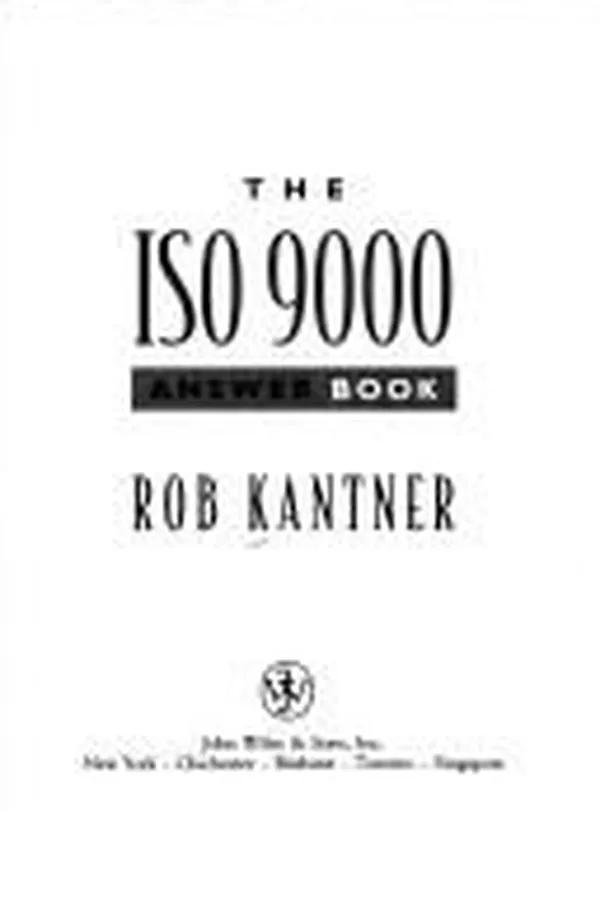 Capa de The ISO 9000 answer book