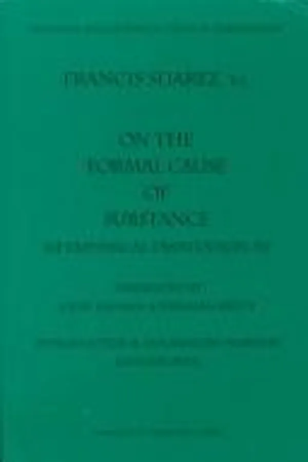 Capa de On the Formal Cause of Substance