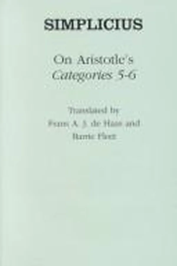 Capa de On Aristotle's "Categories 5-6"