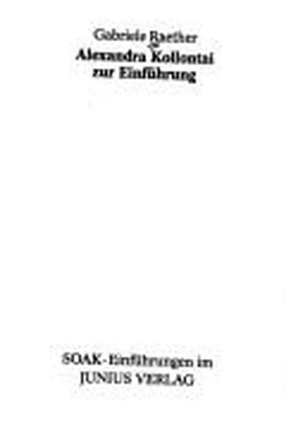 Capa de Alexandra Kollontai zur Einführung