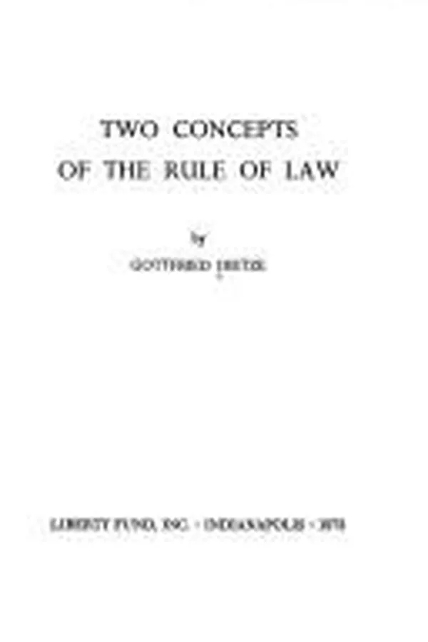 Capa de Two concepts of the rule of law