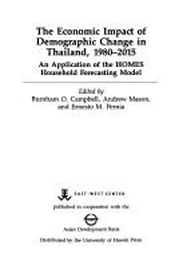 Capa de The Economic impact of demographic change in Thailand, 1980-2015