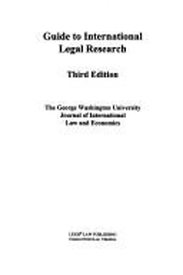 Capa de Guide to International Legal Research