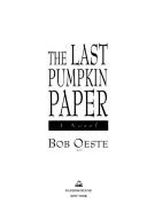 Capa de The last pumpkin paper