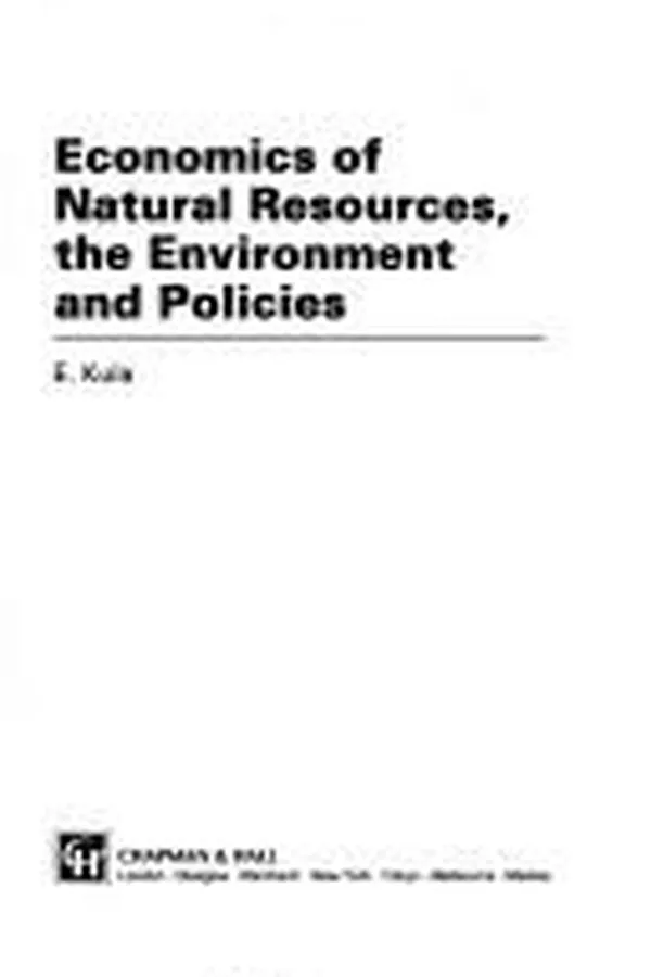 Capa de Economics of Natural Resources, the Environment and Policies
