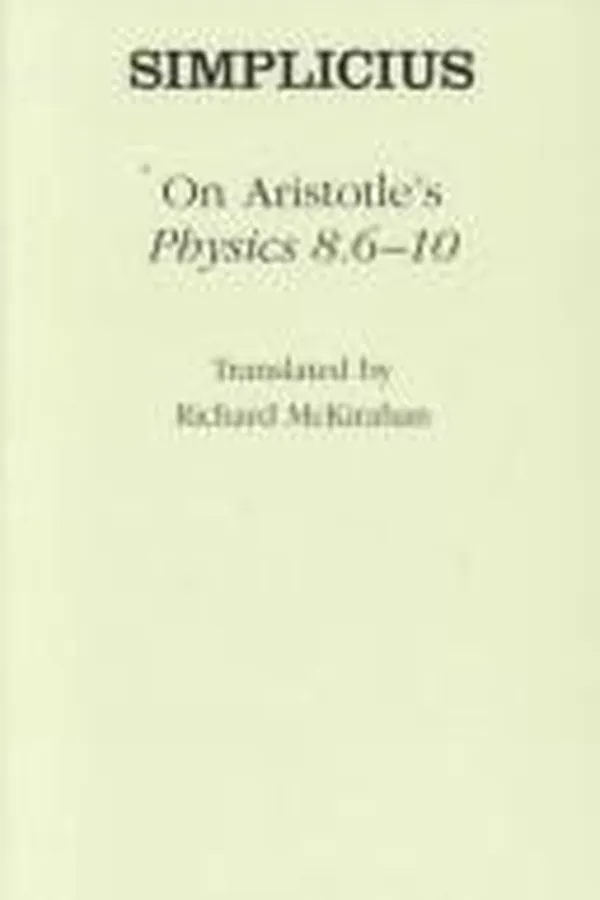 Capa de On Aristotle's "Physics 8.6-10"