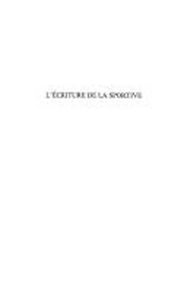 Cover of L' écriture de la sportive