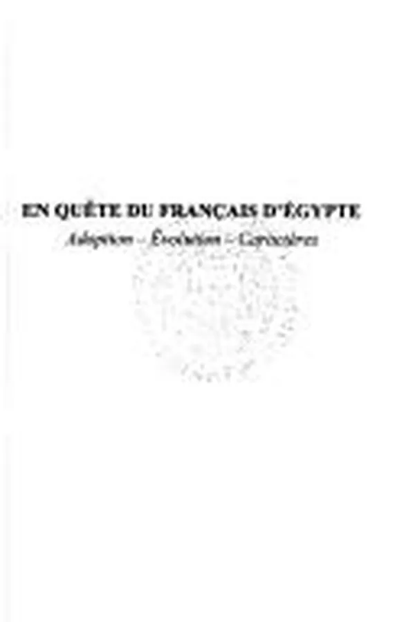 Capa de En quête du français d'Egypte
