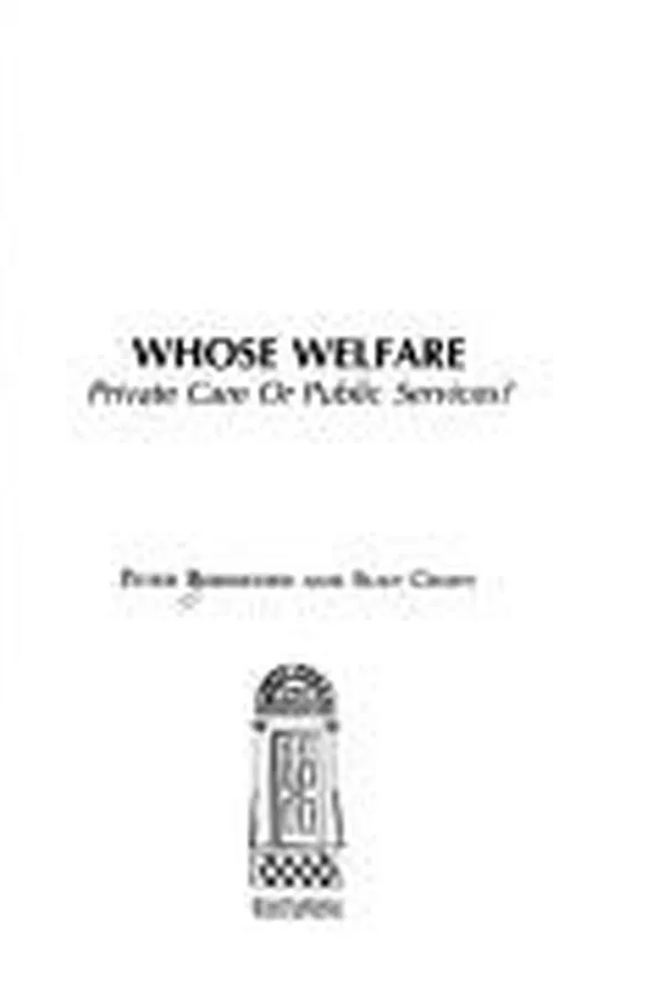 Cover of Whose welfare