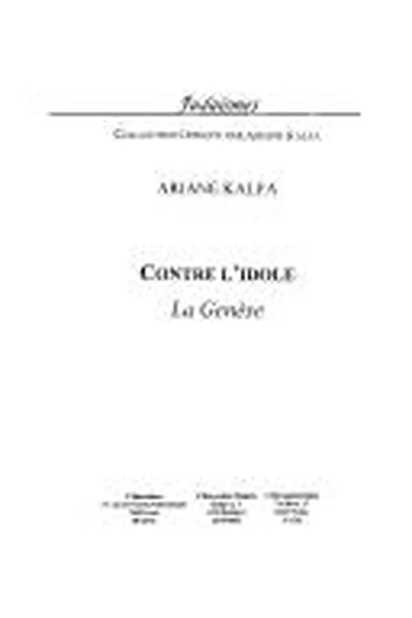 Capa de Contre l'idole