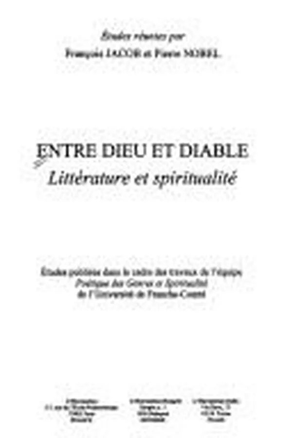 Capa de Entre dieu et diable