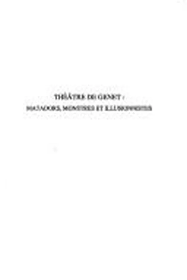 Capa de Théâtre de Genet