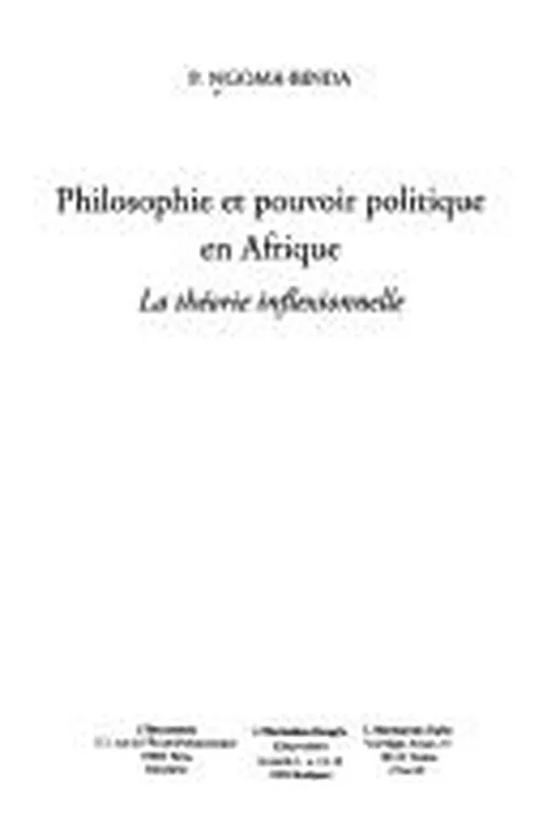 Capa de Philosophie et pouvoir politique en Afrique