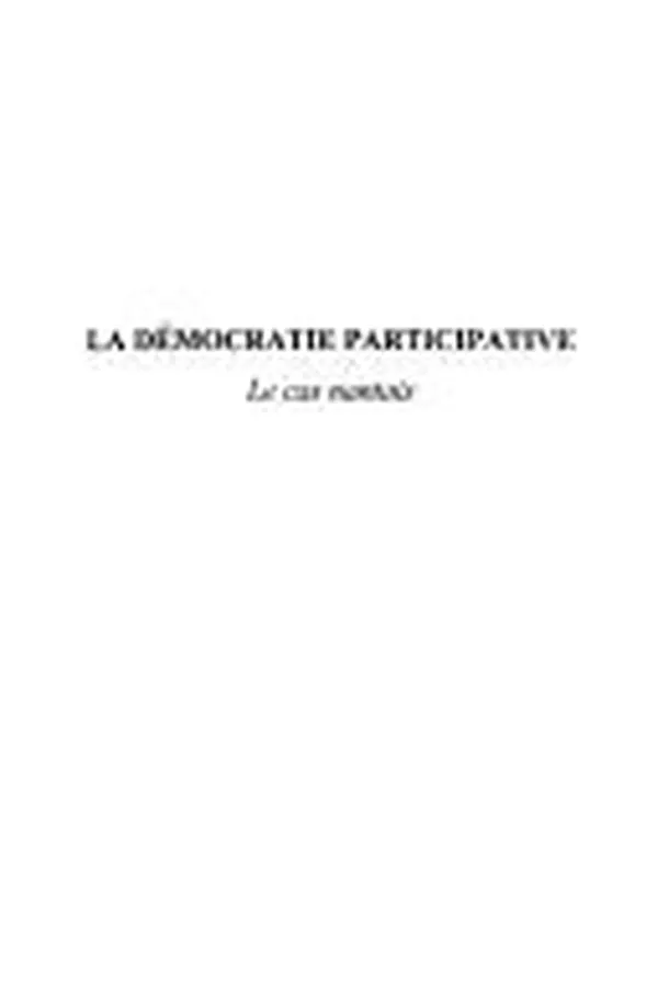 Capa de La démocratie participative