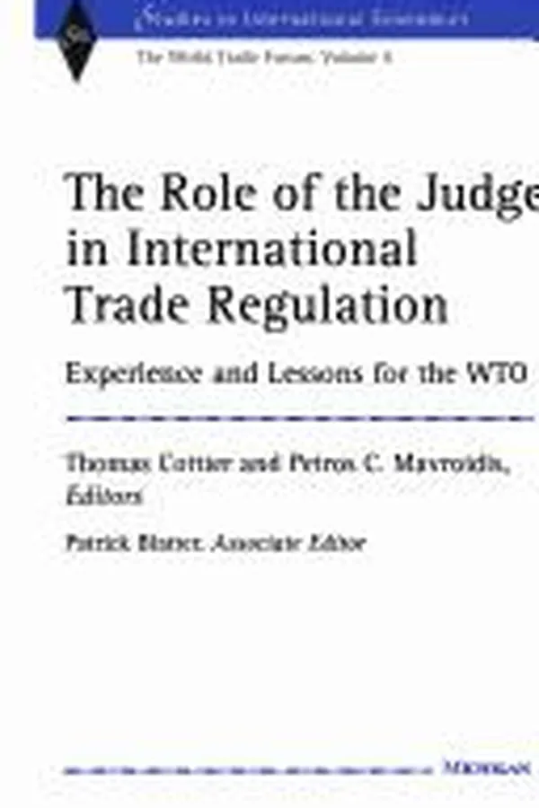 Capa de The role of the judge in international trade regulation
