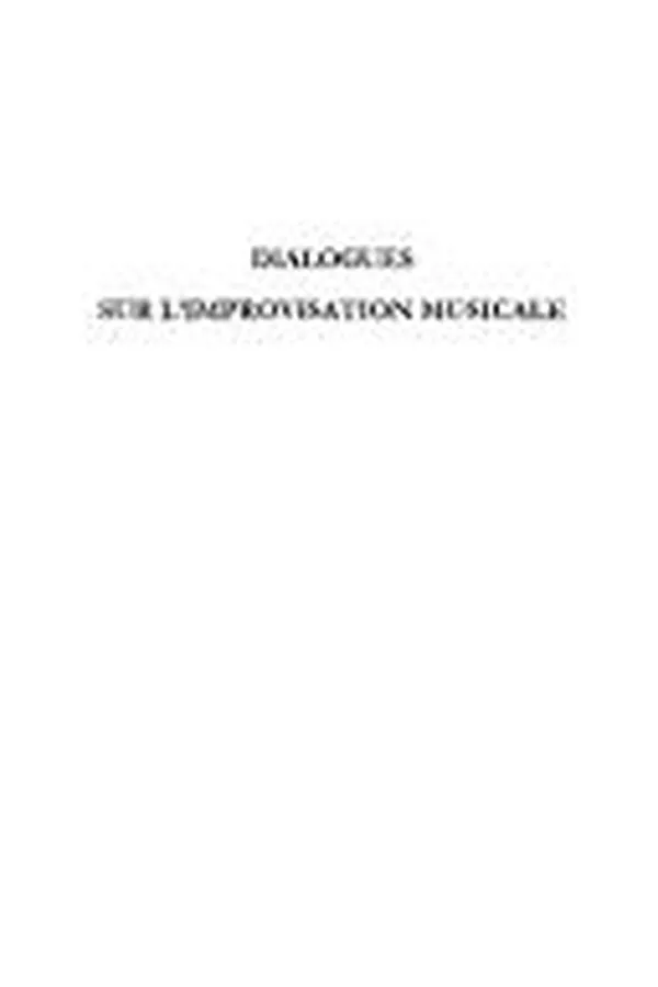 Capa de Dialogues sur l'improvisation musicale