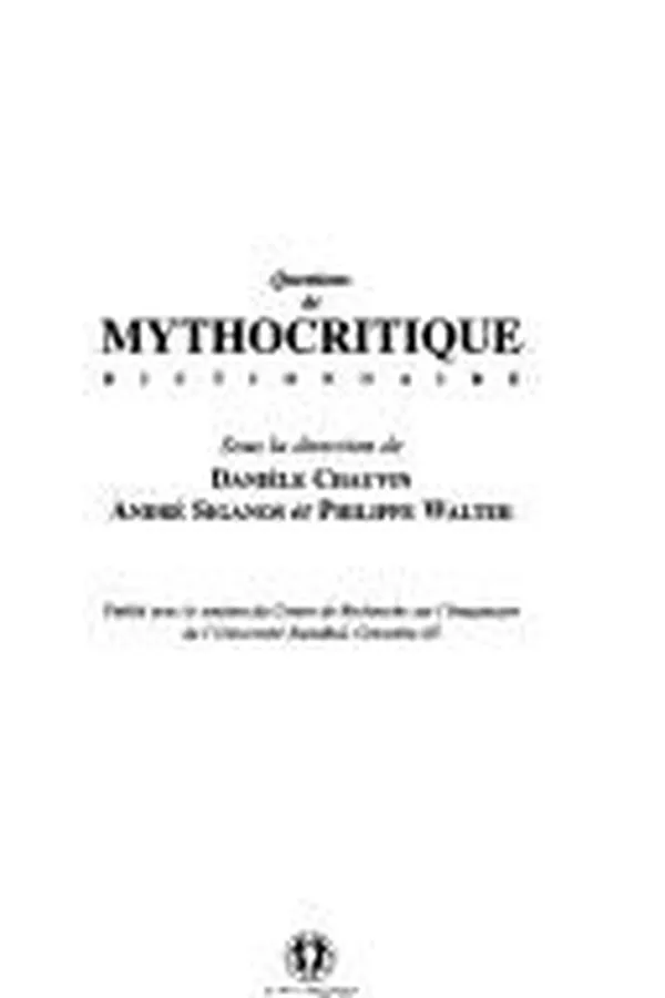 Capa de Questions de mythocritique