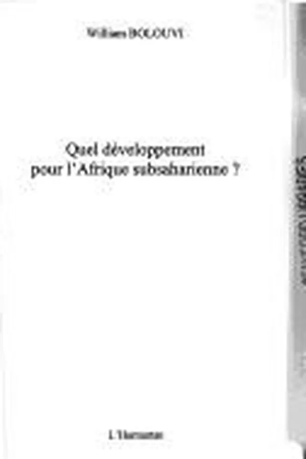 Capa de Quel développement pour l'Afrique subsaharienne?