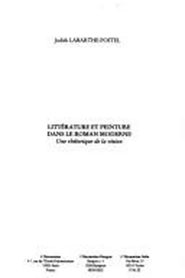 Capa de Littérature et peinture dans le roman moderne