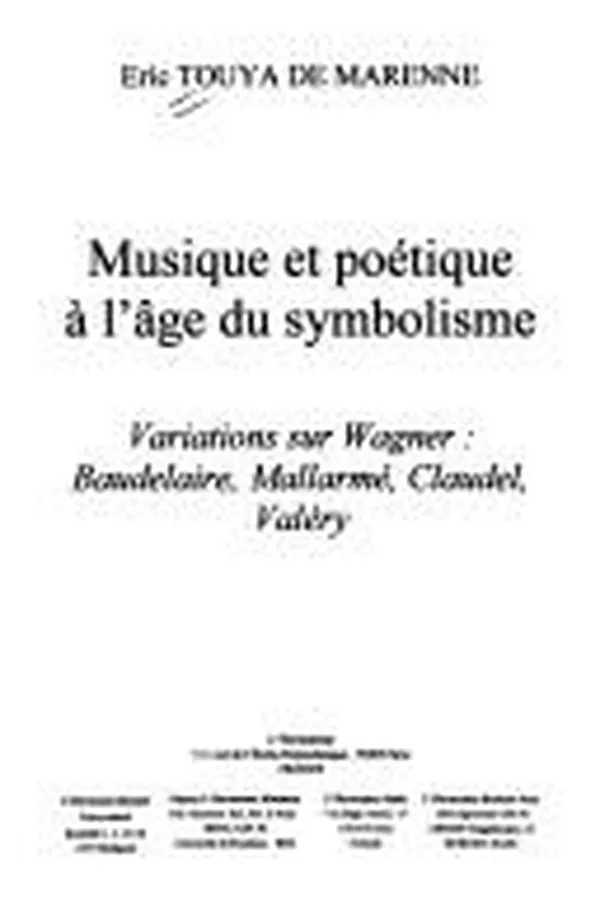 Capa de Musique et poétique à l'âge du symbolisme
