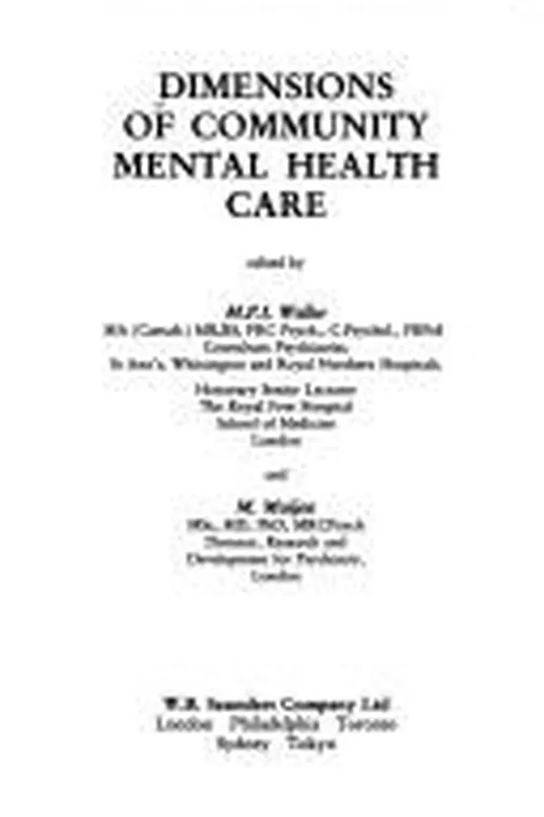 Capa de Dimensions of Community Mental Health Care
