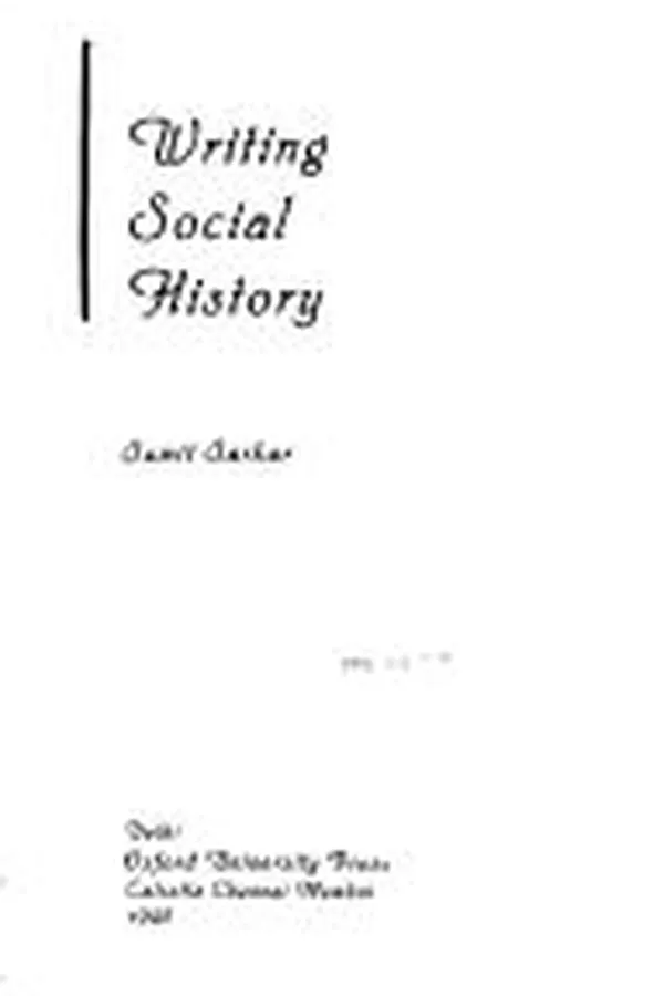Capa de Writing Social History