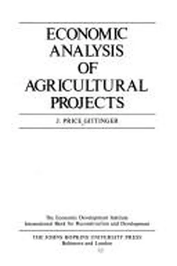 Capa de Economic analysis of agricultural projects