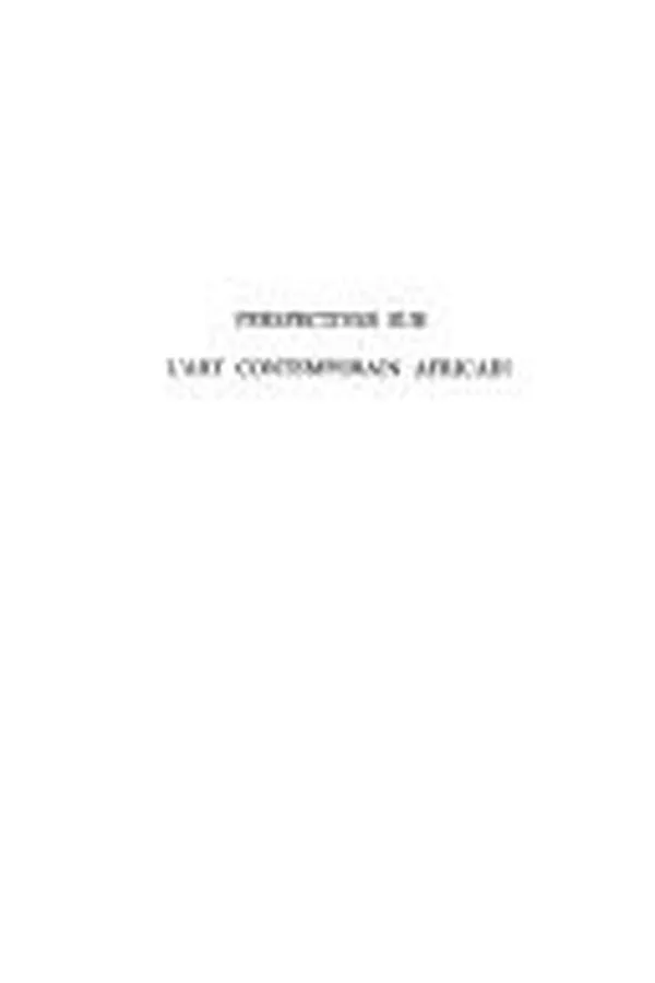 Capa de Perspectives sur l'art contemporain africain