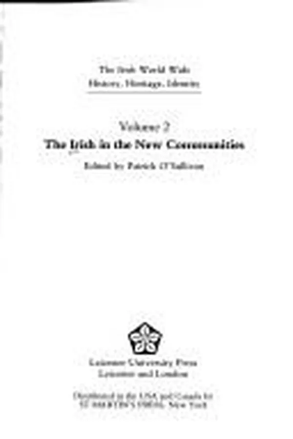 Capa de The Irish in the New Communities (The Irish World Wide History, Heritage, Identity, Vol 2)